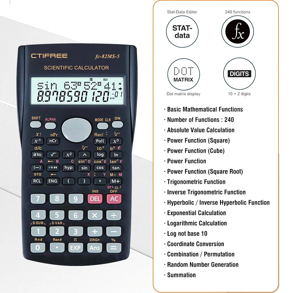 Scientific Calculator Exam-ready Multifunctional Large Display