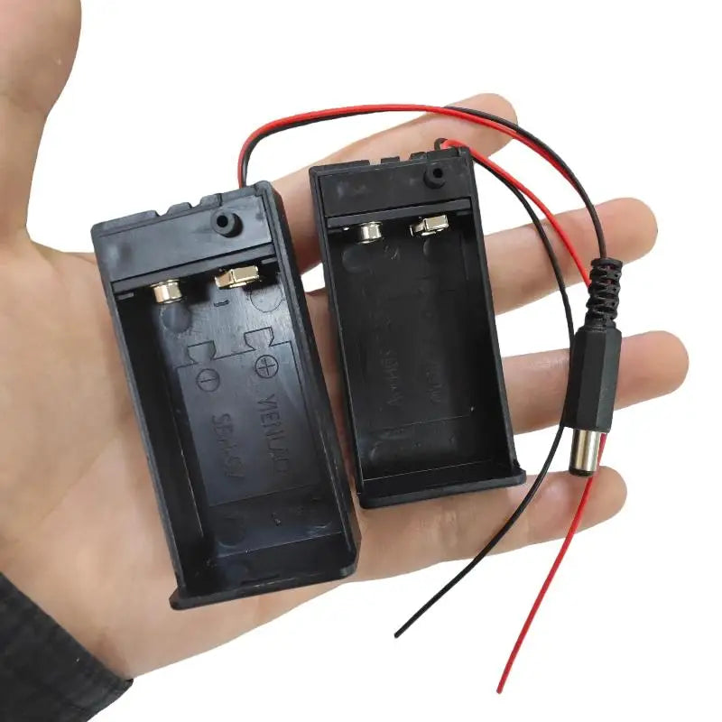 Black 9V Battery Box With Cover And ON/OFF Switch With Cable And DC Head Replacement 9V Battery Case DIY Accessories Peaceful Pleasures Health and Wellness