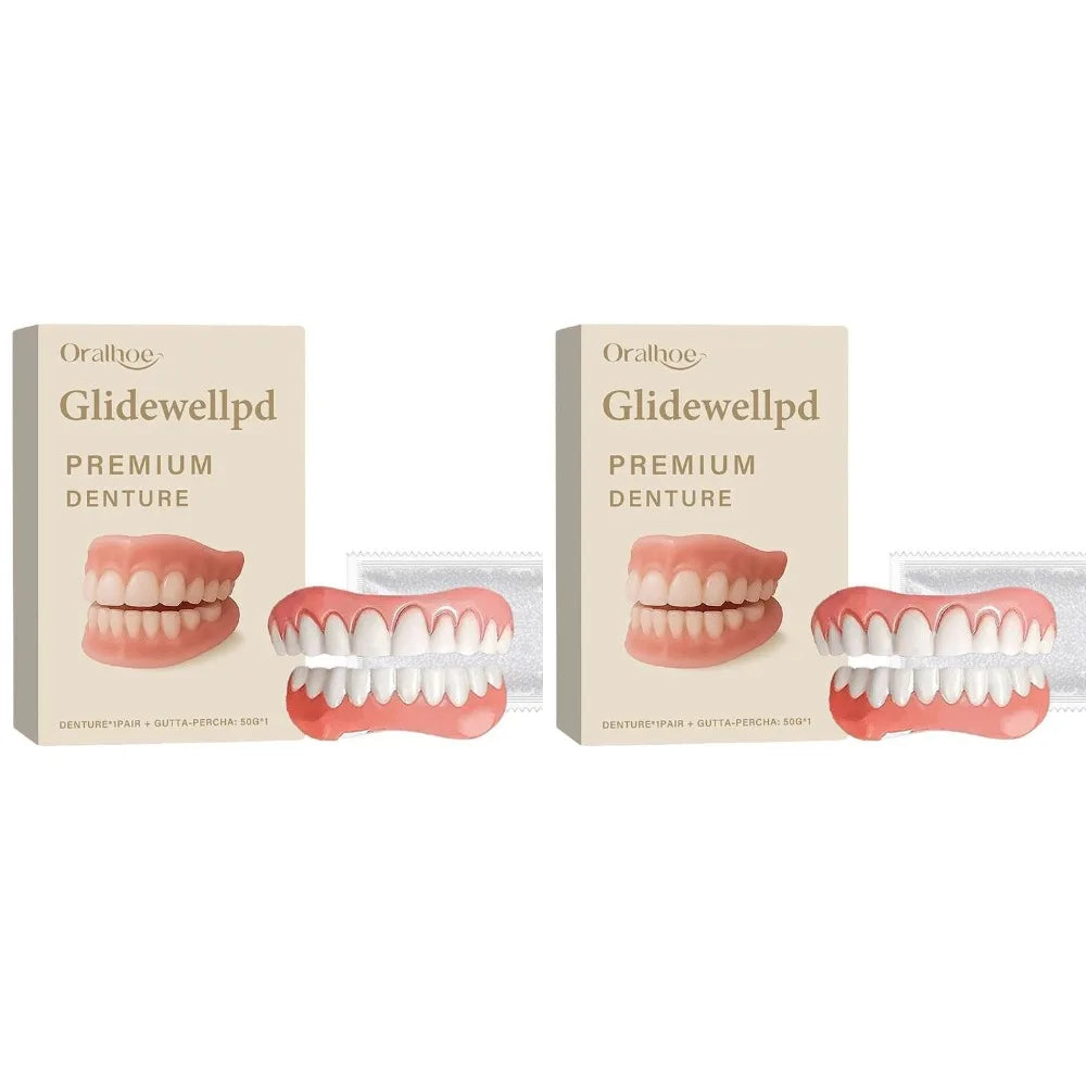 Silicone Denture Set Comfortable Beautify Repair Interdental Teeth Gaps Enhance Smile Reusable Premium Healthy Denture Care Set Peaceful Pleasures Health and Wellness 2pcs