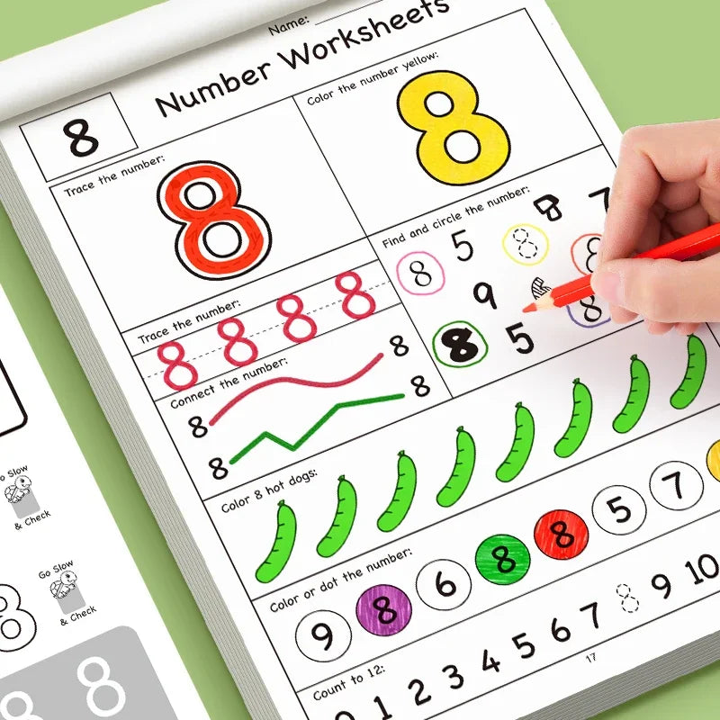 32-Page Illustrated Math Workbook Designed Interactive Preschool