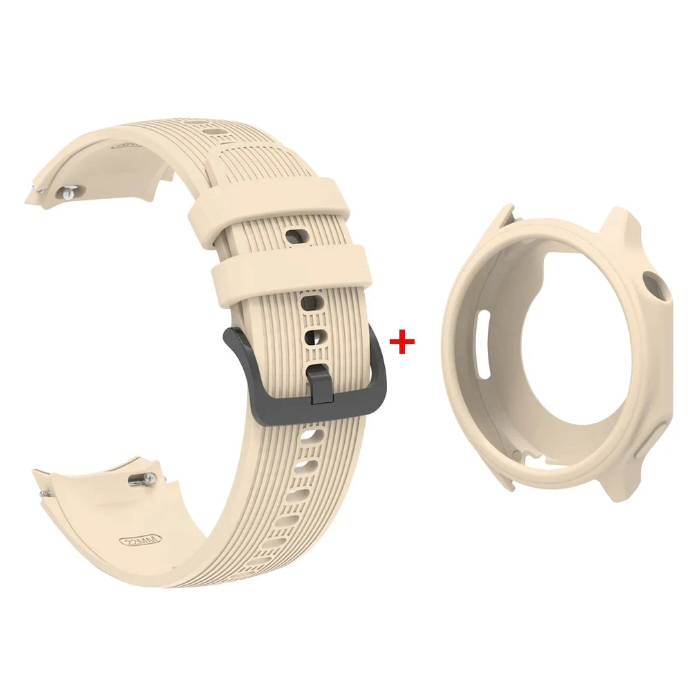 Silicone Watch Band & Case for OnePlus Watch 2/2R/3 & OPPO Watch X Peaceful Pleasures Health and Wellness Case Strap Beige OPPO X Oneplus 2