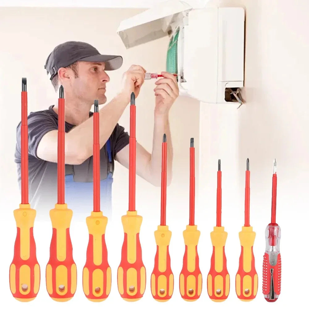9-in-1 Batch Head Cross Magnetic Screwdriver Set Heavy Duty Insulated Torx Screwdriver for Electrician Engineer Maintenance Tool Peaceful Pleasures Health and Wellness Default Title