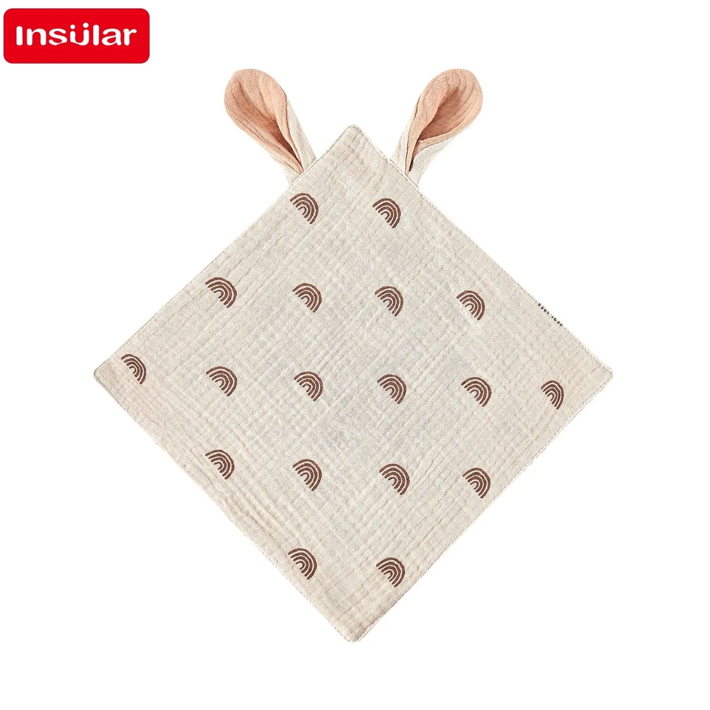 Baby Muslin Washcloths Cartoon Print Burp Cloths & Bibs 0–12M