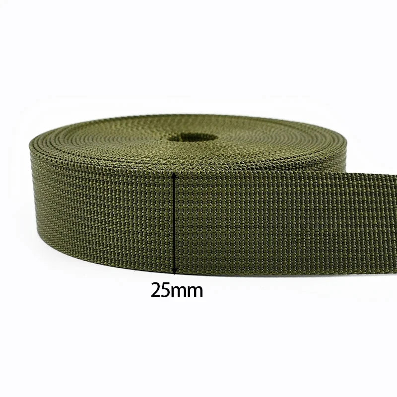 20/25/32/38/50mm ArmyGreen Nylon Webbing for Bag Strap 5Meters Dog Collar Ribbon Tapes Luggage Belt Bias Binding Sewing Trims Peaceful Pleasures Health and Wellness RD109-ArmyGreen-25mm