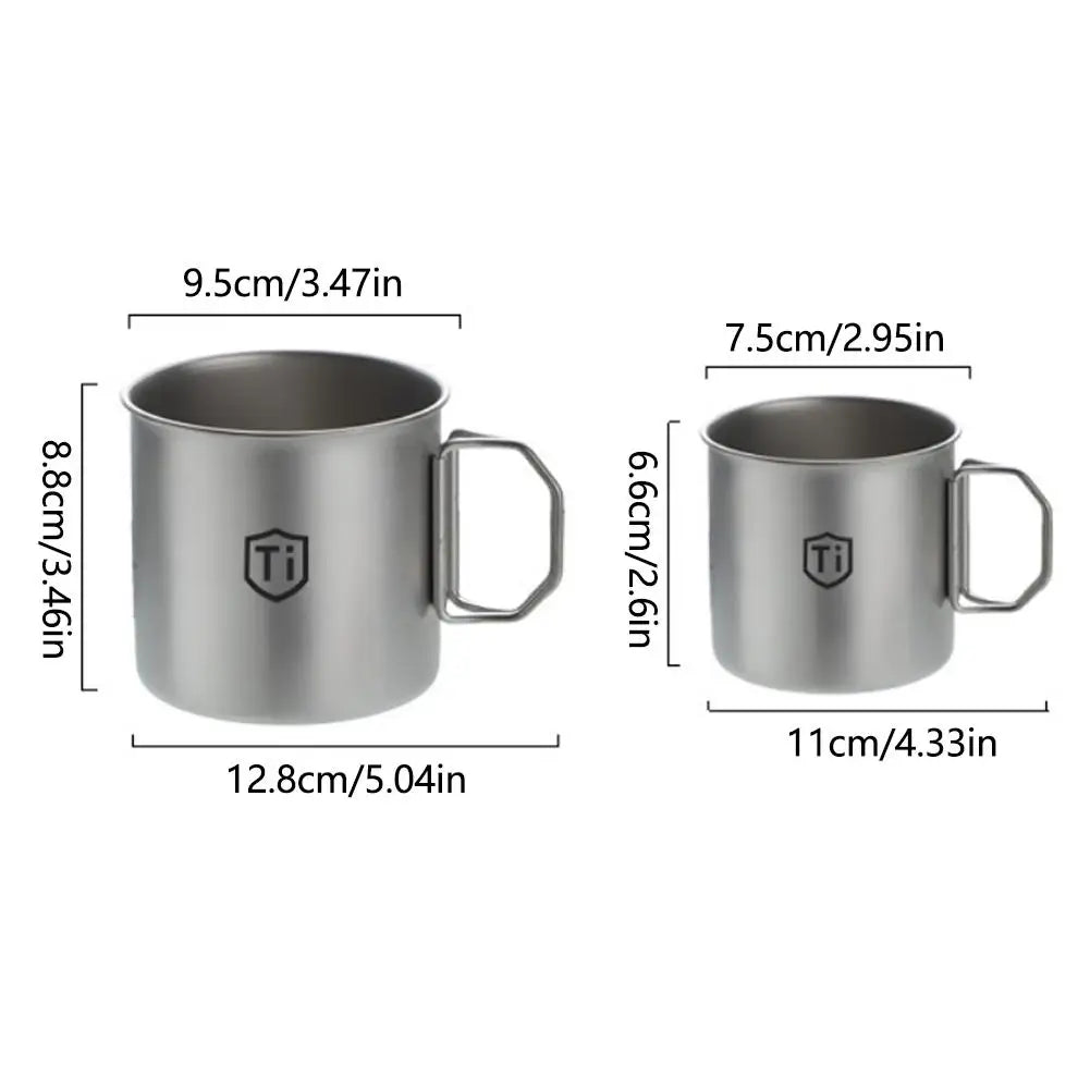 Titanium Drinking Mug with Lid | Antibacterial Camping Cup