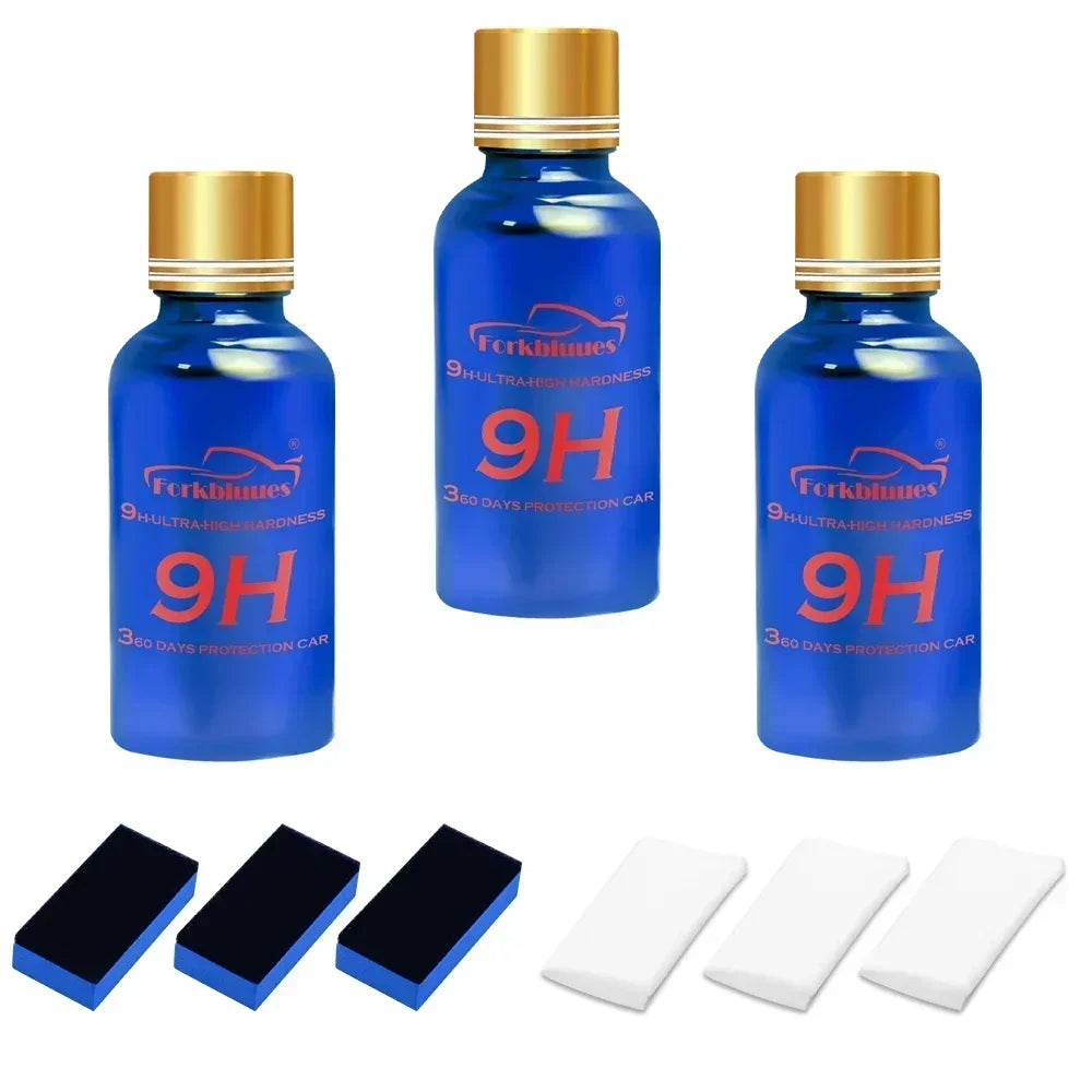 3PCS 9H Car Liquid Ceramic Coat Super Hydrophobic Glass Coating Set Polysiloxane and Nano materials Ceramics For Cars Peaceful Pleasures Health and Wellness 3 Set without box