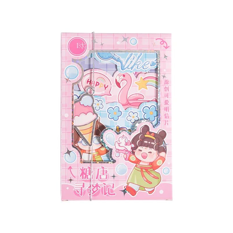 Cartoon Ancient Girl Postcards Hand Drawn Fantasy Art Greeting Cards