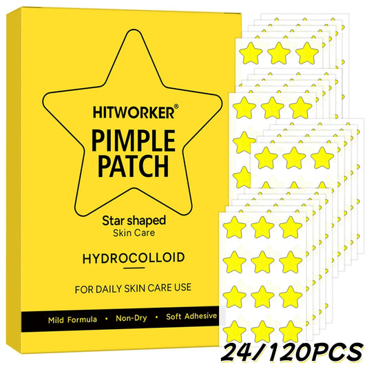 Yellow Star Hydrocolloid Spot Patches | 24/120pcs Skin Care Hydrocolloid Spot Patch Peaceful Pleasures Health and Wellness