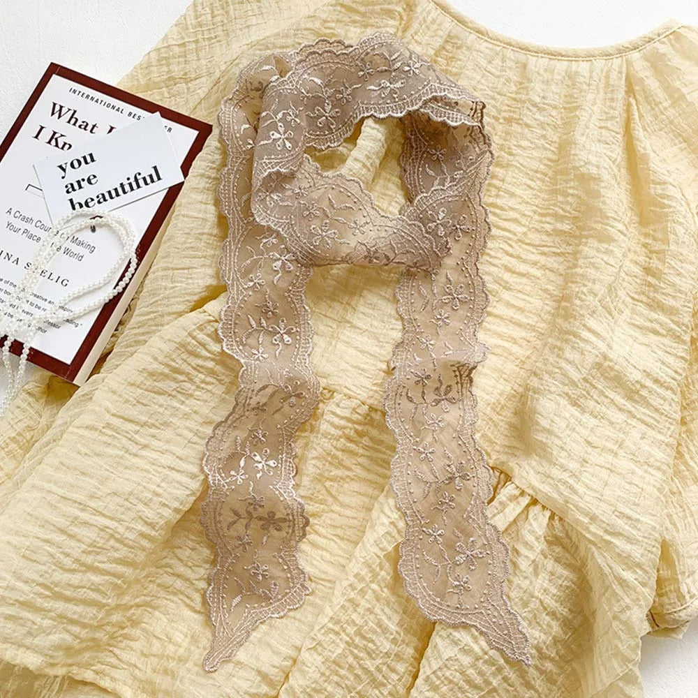 Women's Soft Lace Hair Ribbon Headband & Neck Scarf | Floral