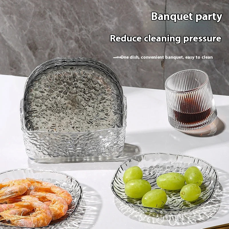 Light luxury plastic household bone spitting dishes, dining tables, garbage bone plates, small dish plates, fruit snacks, dried Peaceful Pleasures Health and Wellness