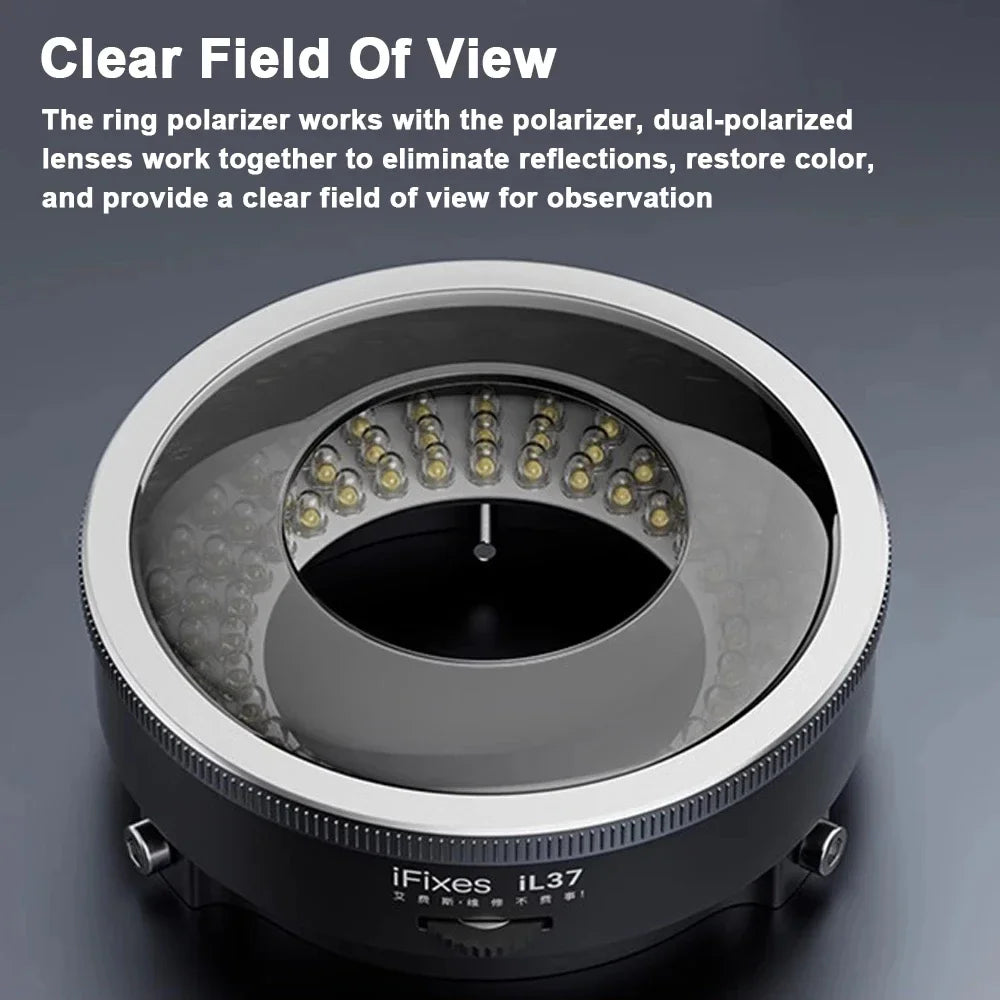 IFixes IL37 Polarized Ring Light - 360° Rotatable LED Analyzer for Microscopy/Semiconductor Inspection (Adjustable Intensity) Peaceful Pleasures Health and Wellness Default Title