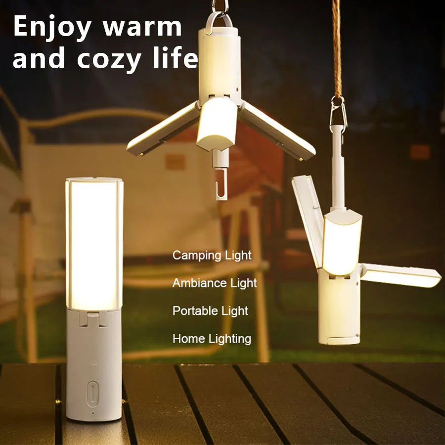 Folding Rechargeable LED Camping Lantern – 3 Modes Dimmable