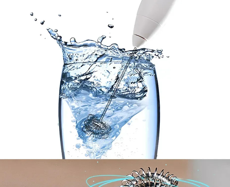Electric Milk Froth Stirrer Wireless Coffee Whisk Handheld Egg Beater Cappuccino Foam Stirrer USB Portable Kitchen Tools Frother Peaceful Pleasures Health and Wellness