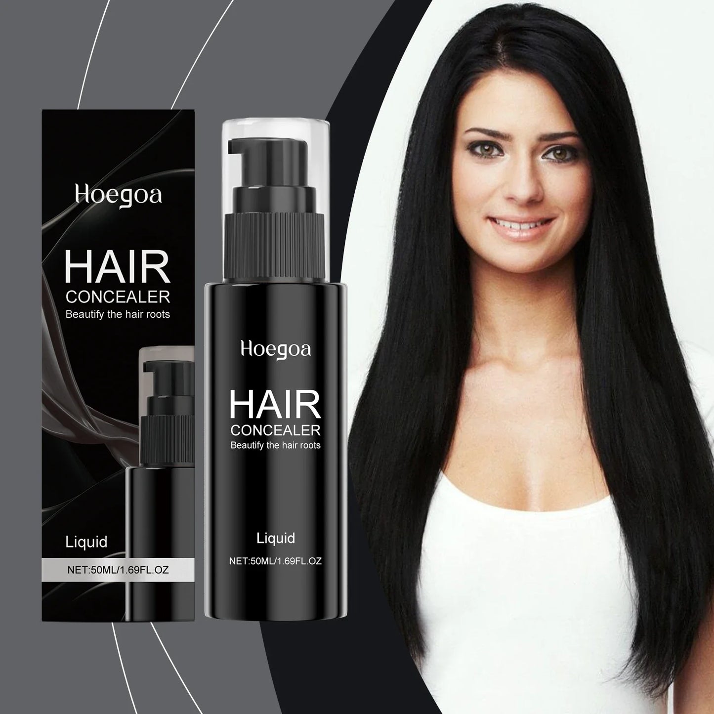 HOEGOA 50ml Hair Root Concealer – Waterproof Gray Cover Liquid