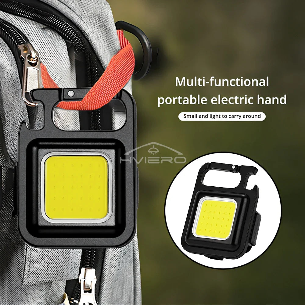 HVIERO COB Mini Keychain Flashlight | USB-C Rechargeable LED