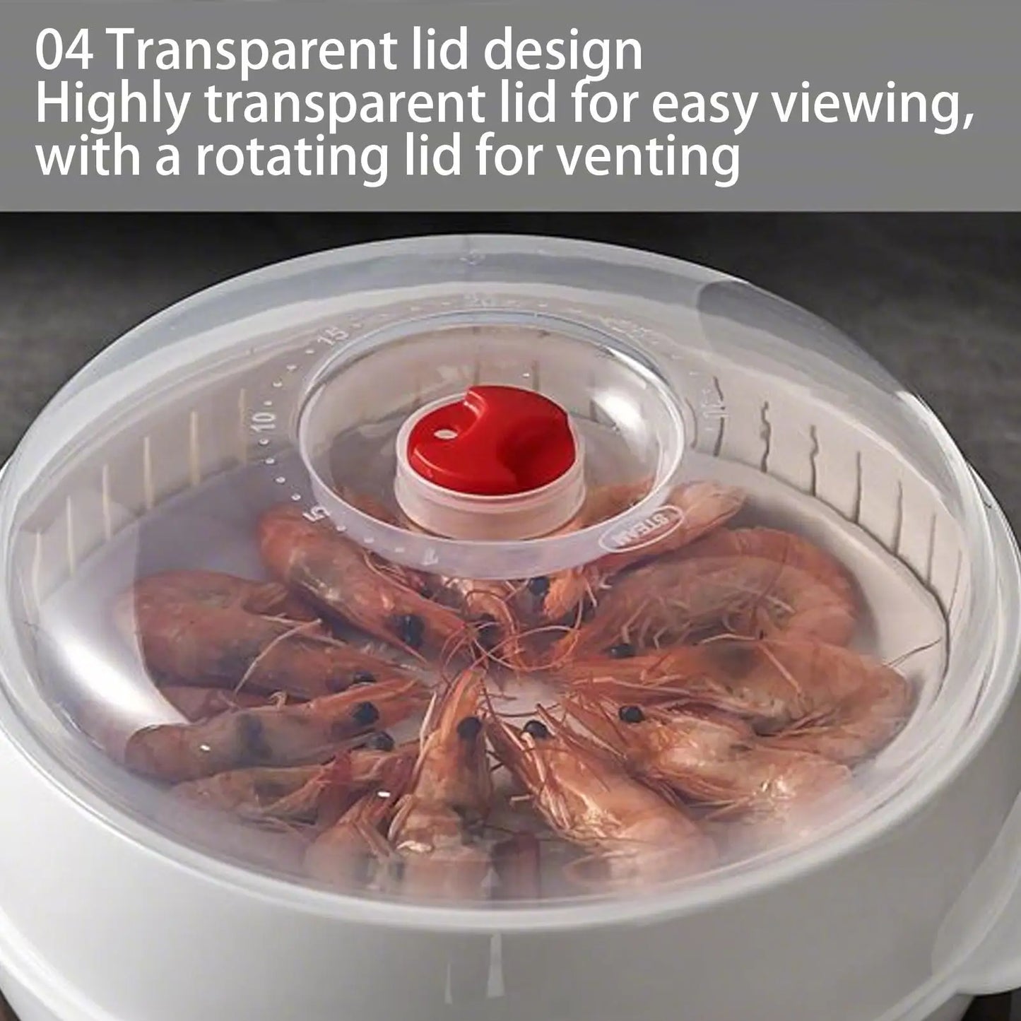 Microwave Steamer PP Large Capacity Heating Steamer Basket Kitchen Steamer Box Steamer Rack Can Exhaust Steam Kitchen Tool Peaceful Pleasures Health and Wellness