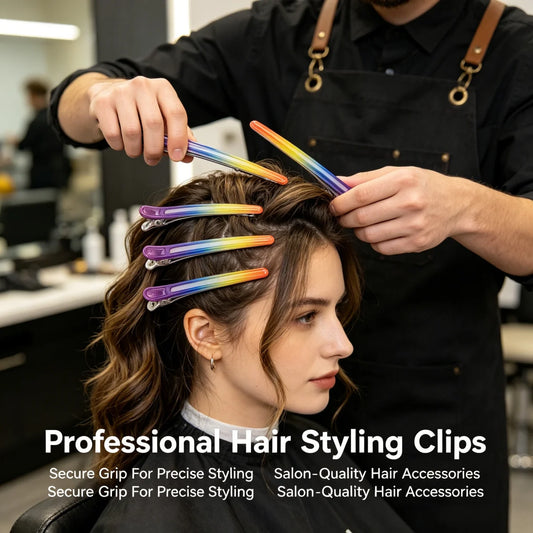 4/6/10/12Pcs Professional Hairdressing Hairpins Rainbow Colors Sectioning Cutting Hair Clamps Barber Hair Clips Styling Tools Peaceful Pleasures Health and Wellness