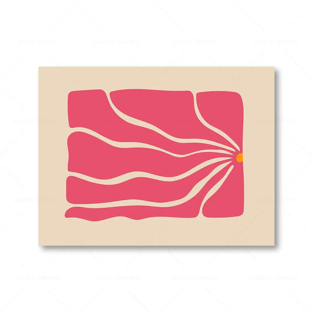 Retro Botanical Abstract Floral Canvas Wall Art Print | Unframed