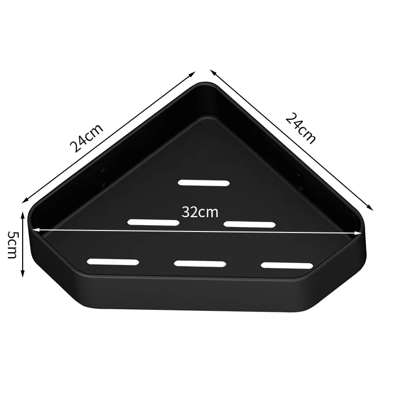 Aluminum Corner Bathroom Shelf | Wall Mounted Shower Organizer