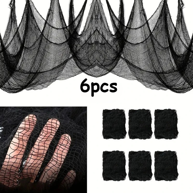 Halloween Black Gauze Fabric | Haunted House DIY Decoration