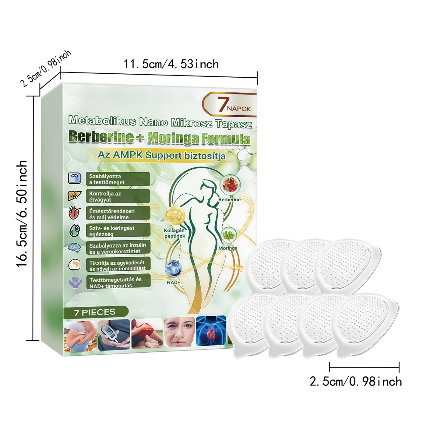 Nano Microneedle Body Firming Patch – Collagen, NAD+ & Peptides Peaceful Pleasures Health and Wellness 7pcs Boxed
