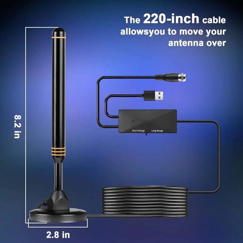 DVB-T2 Digital TV Antenna Indoor Outdoor – Suction Cup HDTV