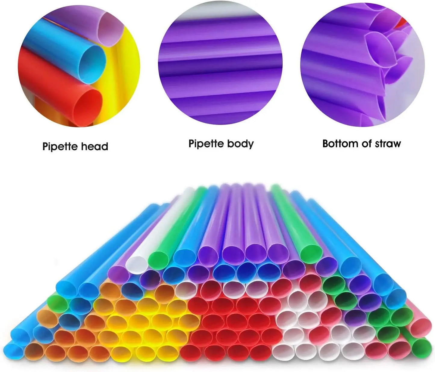 100/300PCS Multi Colors Jumbo Smoothie Boba Straws,Plastic Milkshake Disposable Wide-mouthed Large Individually Wrapped Straws Peaceful Pleasures Health and Wellness