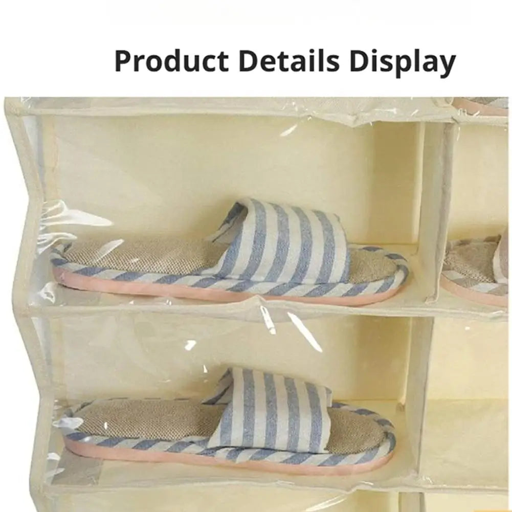 26-Pocket Over-Door Shoe Rack Organizer | Transparent Pockets