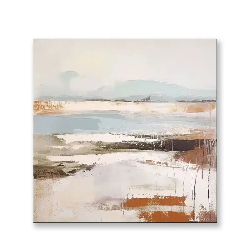 Nordic Abstract Cream Style Handmade Oil Painting Background Hanging Painting Living Room Bedroom Porch Hanging Mural Sofa Room Peaceful Pleasures Health and Wellness