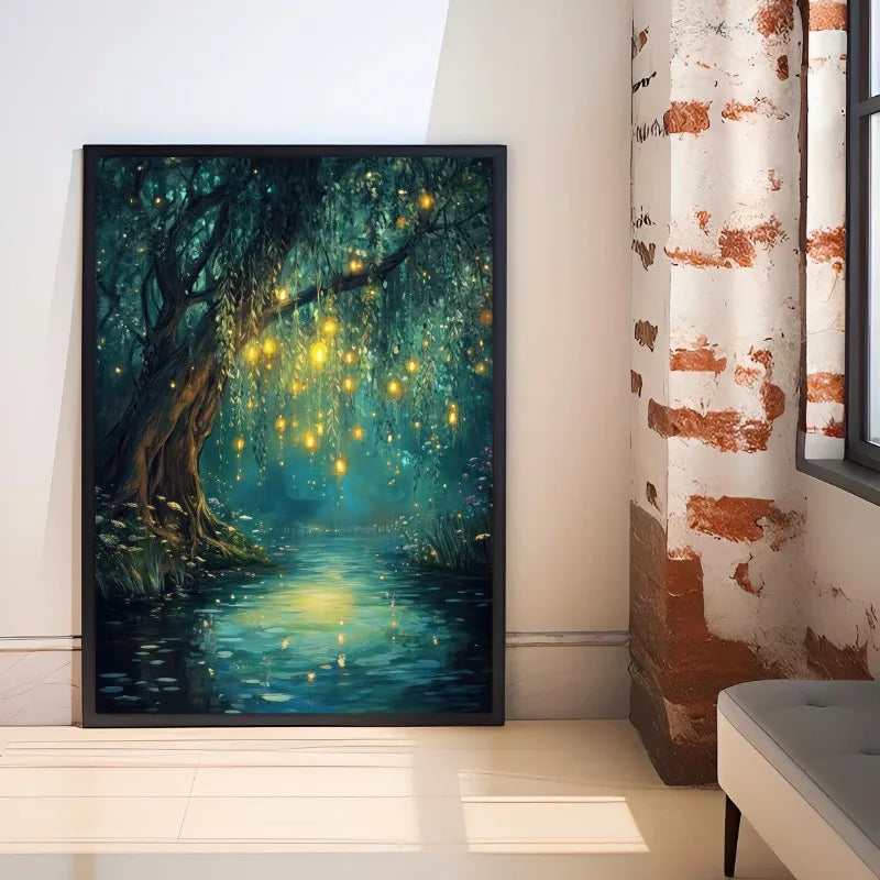 Fairy Enchanted Woodland Canvas Wall Art | Fantasy Forest Poster Canvas Wall Art Peaceful Pleasures Health and Wellness