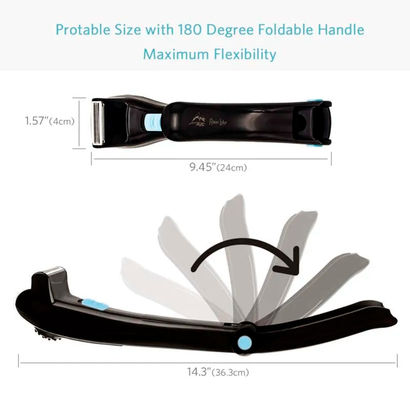 2026 Portable Back Shaver for Men Body Razor Hair Trimmer Foldable Long Handle Groomer Hair Removal Peaceful Pleasures Health and Wellness