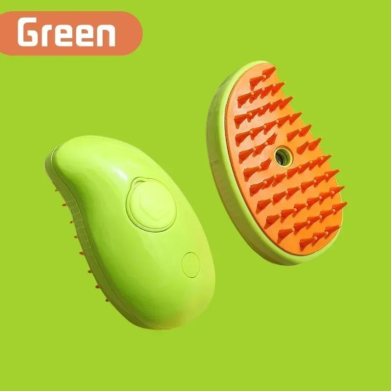 Comb Accessories for Cats 3-in-1 Cats Pet Products Electric Cats Hair Brush Sprayer Grooming Supplies Steam Massage Tool Pets Peaceful Pleasures Health and Wellness Style A Green