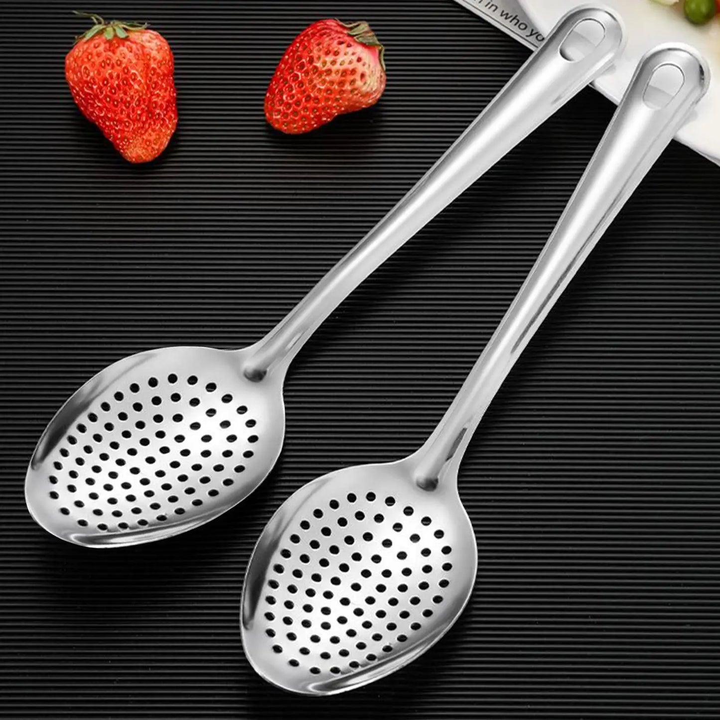 Stainless Steel Slotted Spoon – Strainer, Skimmer & Scoop