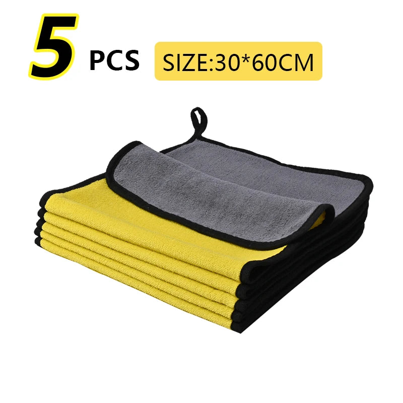 Microfiber Car Wash Towel Nano Ultra Fiber Cloth Towel Car Care Clean Cloth for Car Home Living Clean Wash Cleaning Peaceful Pleasures Health and Wellness 30x60x5pcs