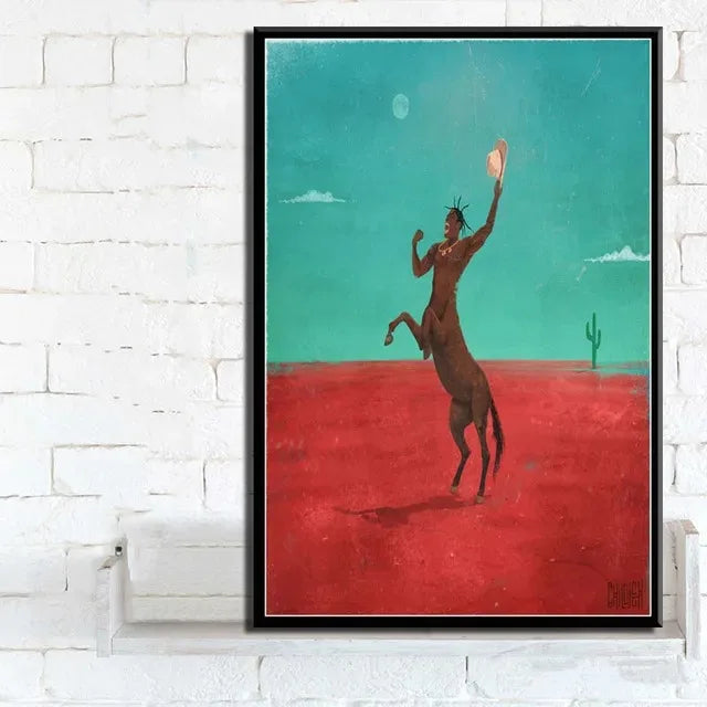 Travis Scott Astroworld Rodeo Canvas Poster | Rap Wall Art