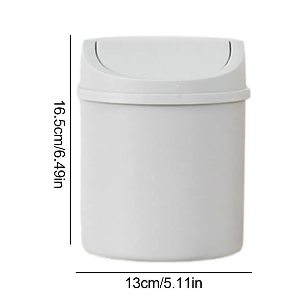 Mini Desktop Trash Can with Lid – Small Desk Waste Bin