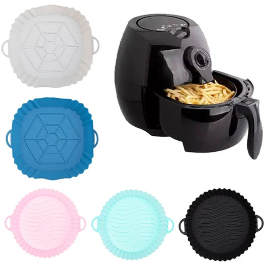 Silicone Air Fryer Baking Pan – Reusable Square Liner & Oven Mat Silicone Baking Pan Oasis Select black