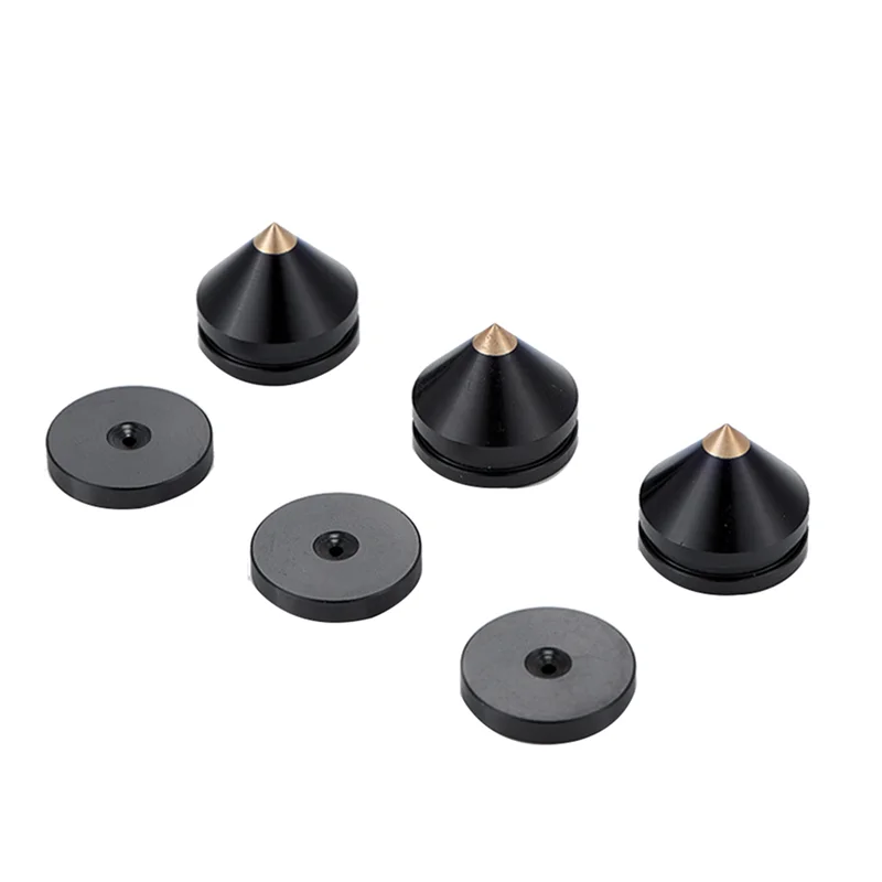 -ABDH 24 Set Speaker Stand Feet Foot Pad Aluminium Alloy Metal Spikes Cone Floor Foot Nail Black Peaceful Pleasures Health and Wellness