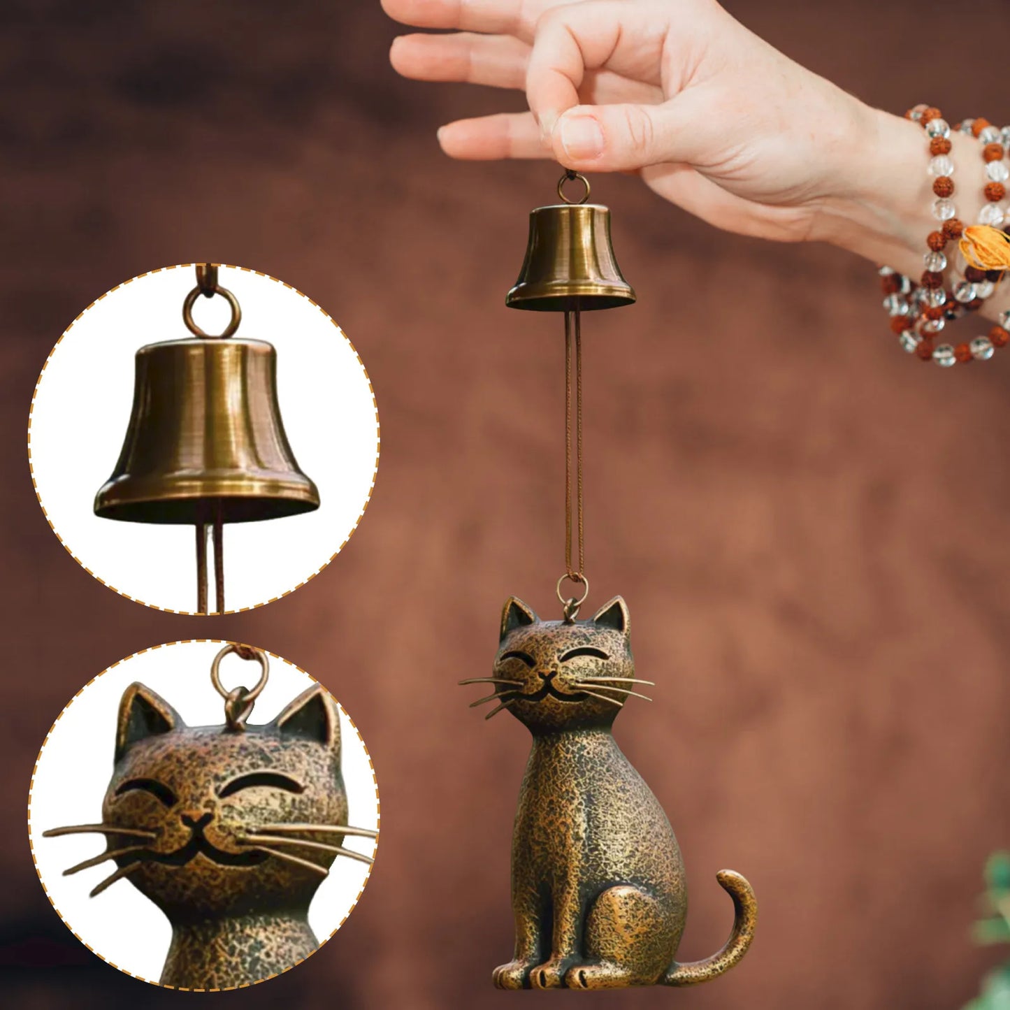Metal Cat Wind Chime | Outdoor Garden Decor & Cat Lover Gift