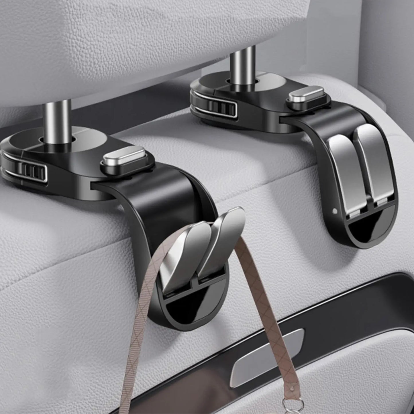 Car Headrest Hook – Retractable Double Hook Seat Organizer