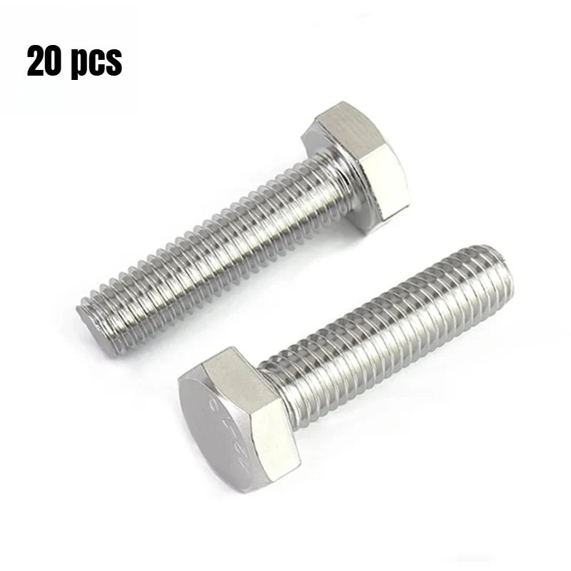 DIN933 M4 External Hex Head 304 Stainless Steel Screw A2-70 Hexagon Cap Bolt Hexagonal Shape Screw bolt Peaceful Pleasures Health and Wellness 20pcs M4 16mm