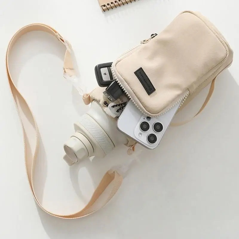 Water Bottle Sling Carrier Bag | Zipper Pocket for Hiking