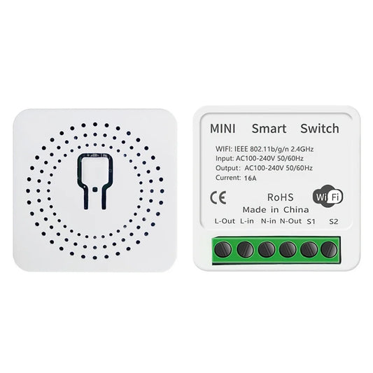 Mini 16A Tuya WiFi Smart Switch 2-Gang | Alexa & Google Home WiFi Smart Switch Peaceful Pleasures Health and Wellness