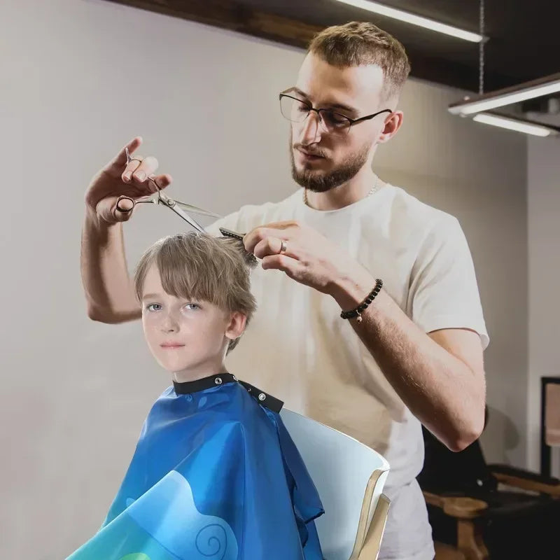 Kids Hair Cutting Cape Gown Hairdresser Barber Apron Hairdressing Children Girls Boys Hair Cut Cloak Umbrella Protecter Peaceful Pleasures Health and Wellness