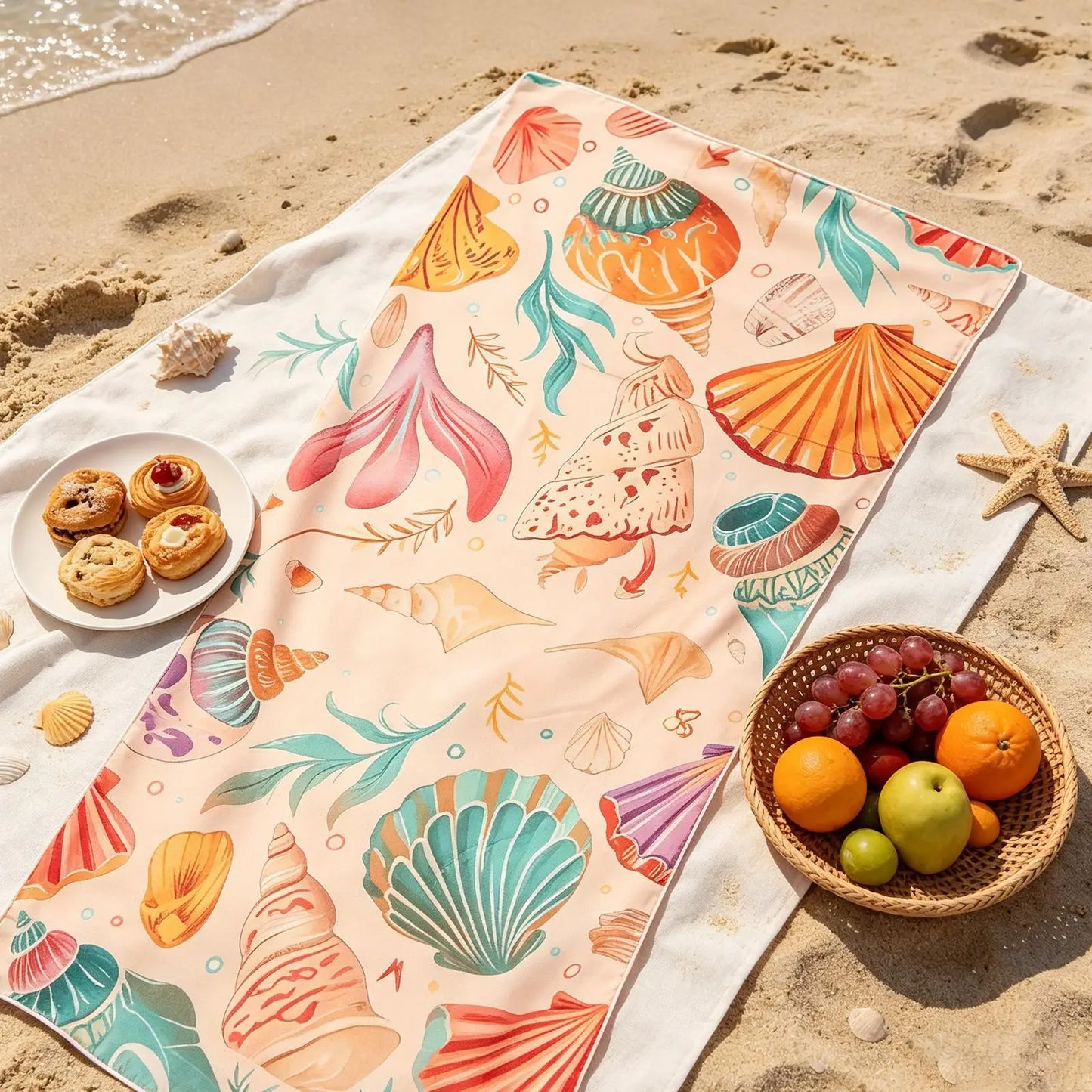 2-in-1 Beach Towel Bag | Foldable Pool Mat & Drawstring Bag