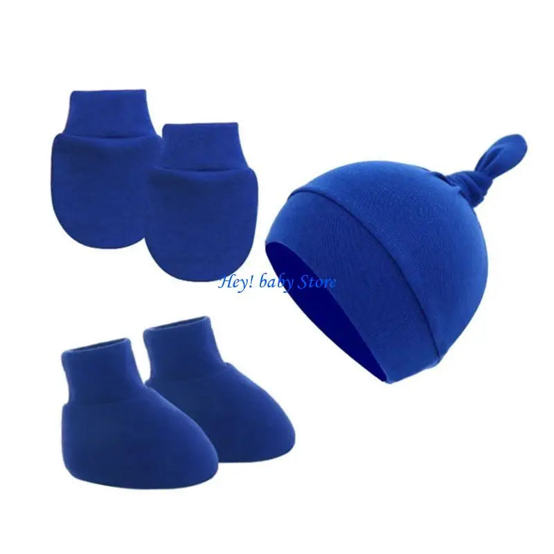 Newborn Baby Cotton Hat Mittens & Socks Set | 0-12 Months