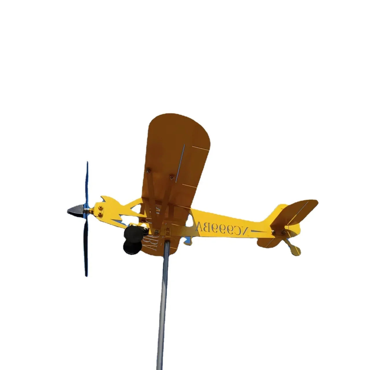 3D Airplane Wind Spinner Metal Weather Vane Garden Ornament Garden Wind Spinner Peaceful Pleasures Health and Wellness