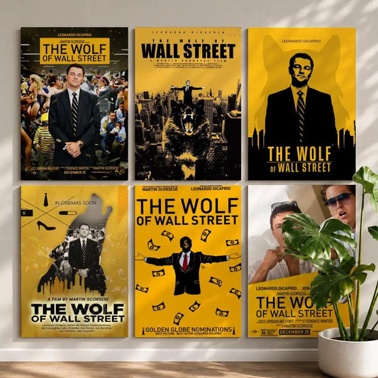 Movie T-The Wolf of Wall StreetS Poster HD Self Adhesive Waterproof Wall Art Ideal for Home Office Dorm Bedroom Great Gift Peaceful Pleasures Health and Wellness
