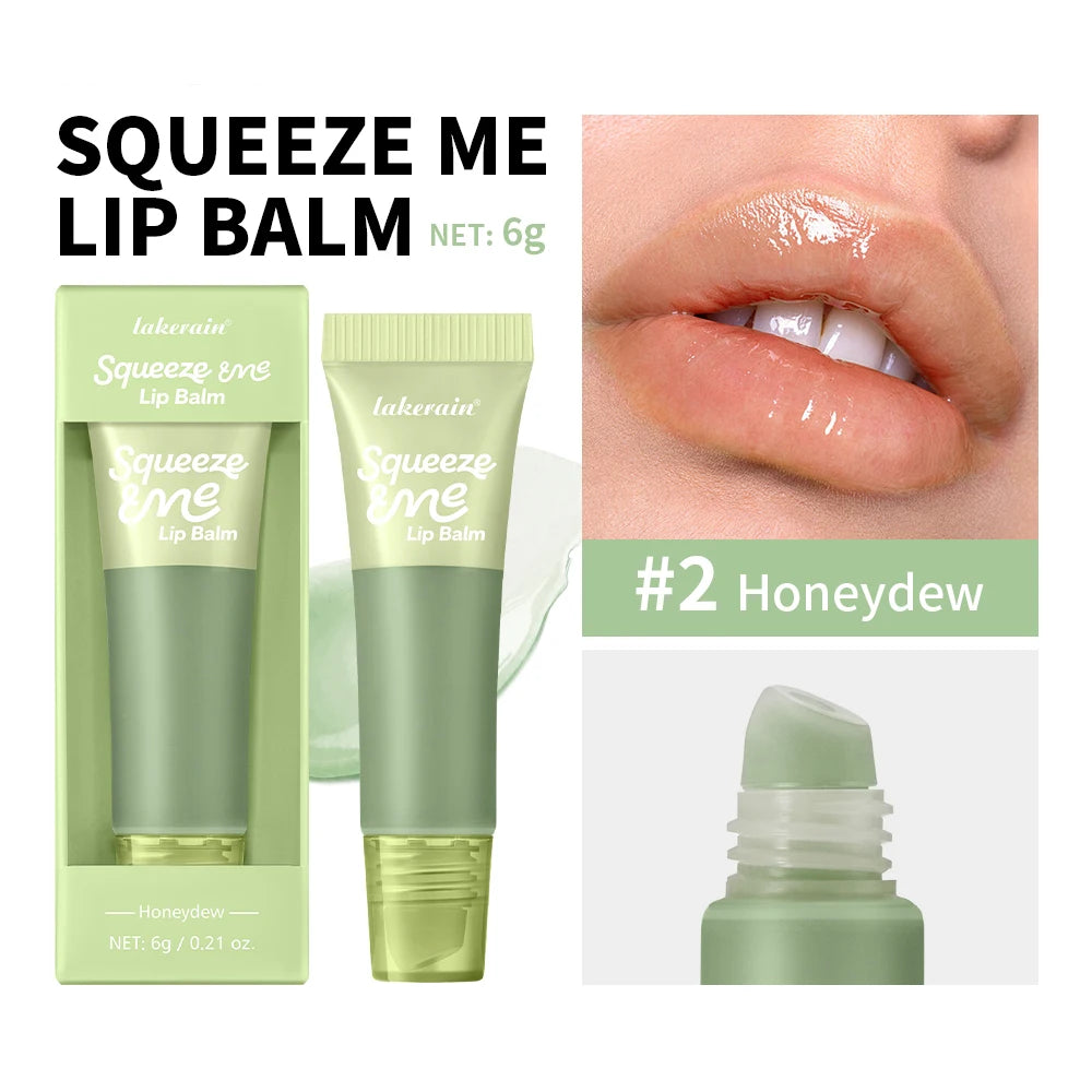 Lip Gloss Long Lasting Moisturizing Lip Balm with Hyaluronic Acid Sheer Strawberry Flavor Squeeze Tube Plumping Gloss Hydration Peaceful Pleasures Health and Wellness 2Honeydew