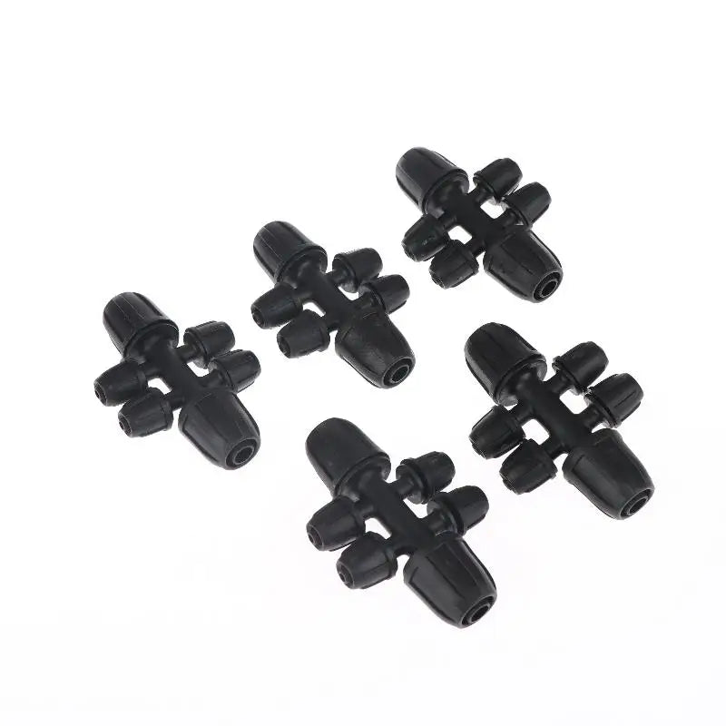 Versatile Black 5PCS PE Pipe Connector 1/2 Inch 3 4 6 Way Fittings Leakproof Durable for Drip Irrigation Garden Watering System Peaceful Pleasures Health and Wellness A4